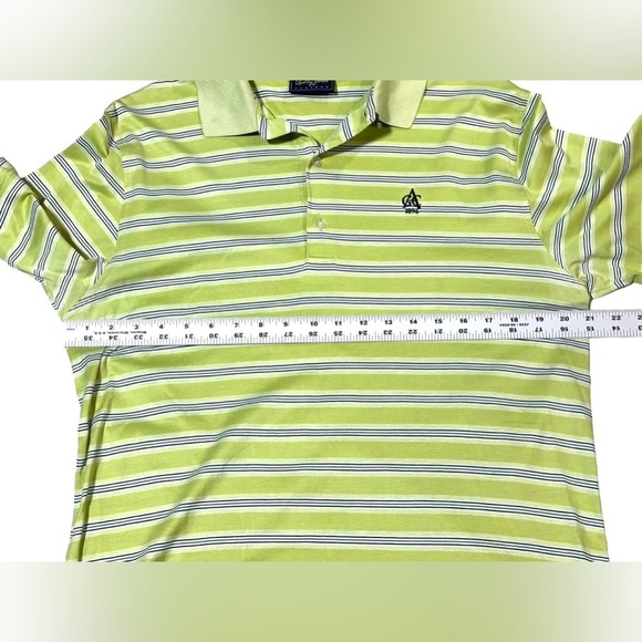 Bobby Jones Polo Shirt Size Large Aronimink Golf Lime Green Stripe Embroidered - Picture 6 of 7